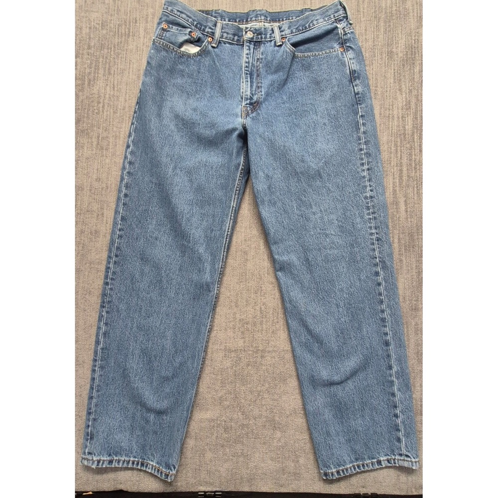 Levi 550 men's medium wash denim blue jeans 38x32 classic straight leg‎ cotton